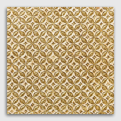 Gold Ottoman Textile 2 Marble Tile 12x12