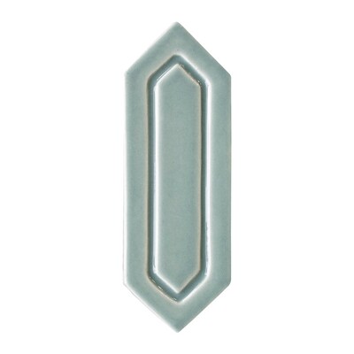 Witty Green Glossy Relief Picket Ceramic Wall Decos 2×6 Image