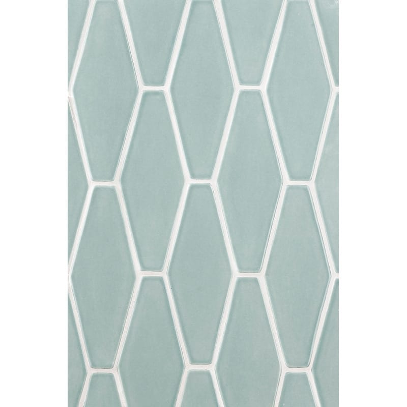 Witty Green Glossy Longest Hexagon Ceramic Tile 3x7 7/8
