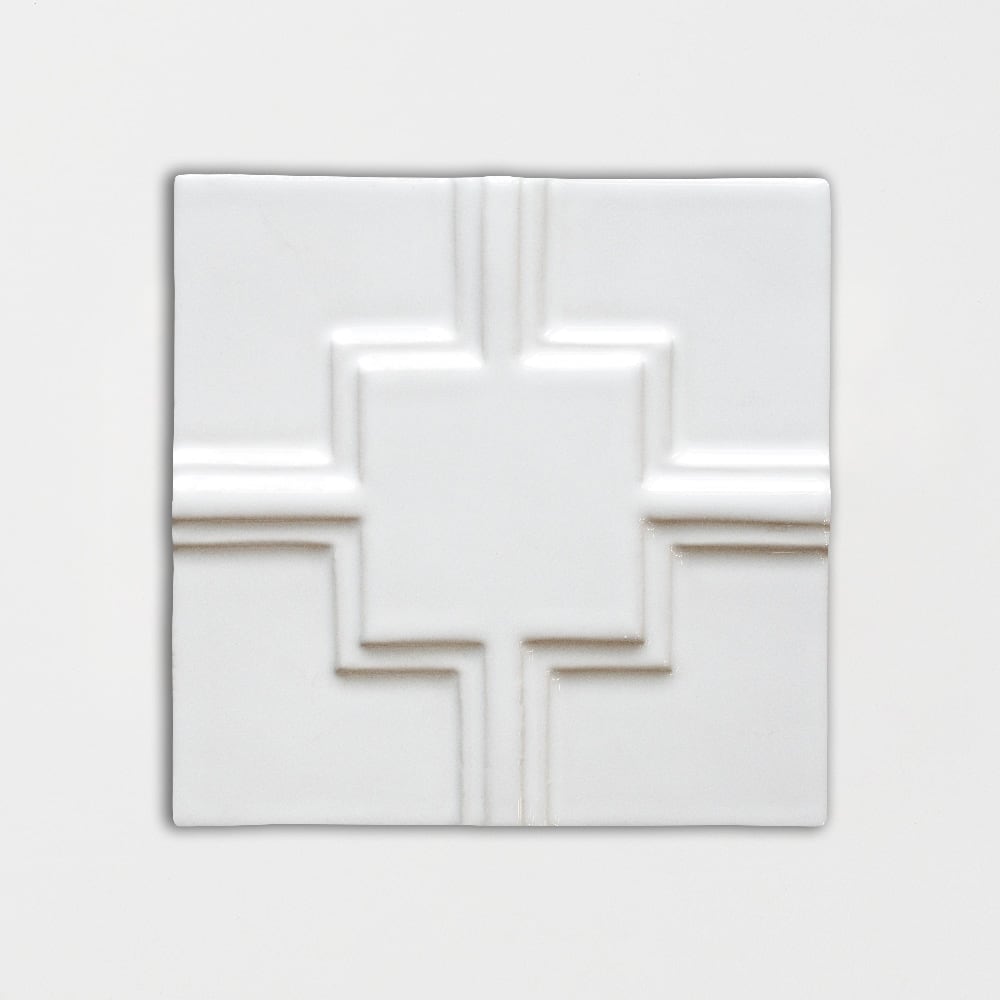 Royal White Glossy Link Ceramic Wall Decos 6x6