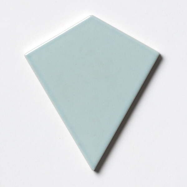 Light blue glossy ceramic diamond tile for shower wall design by Country Floors