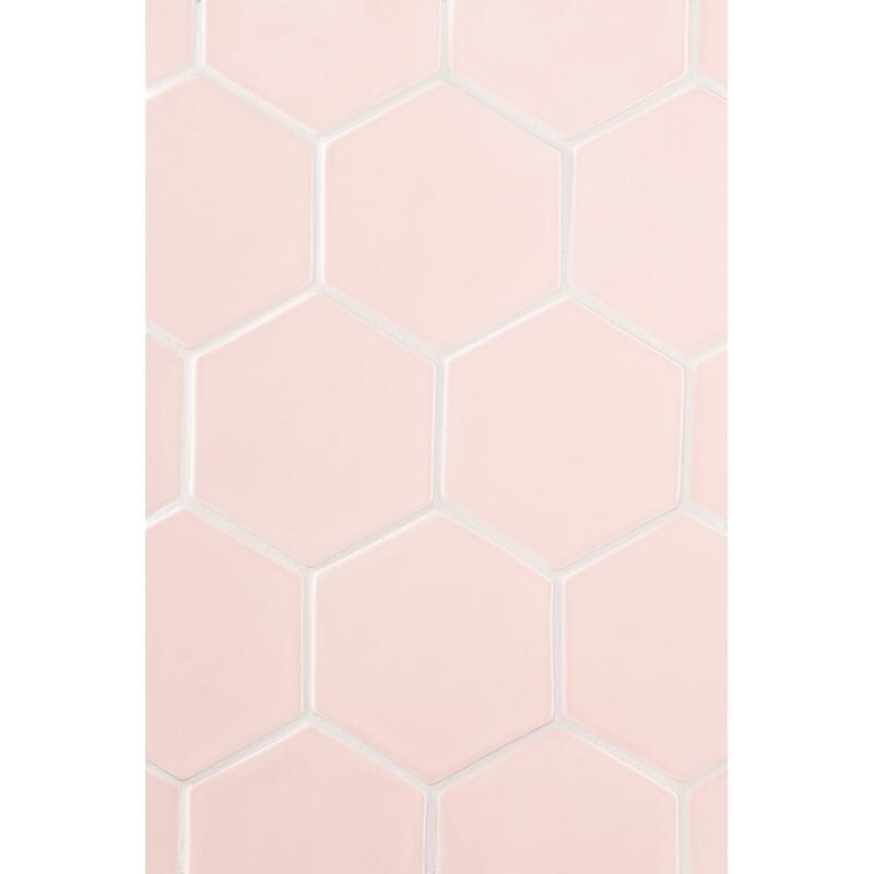 Rosie Glossy Hexagon 5 Ceramic Tile 5