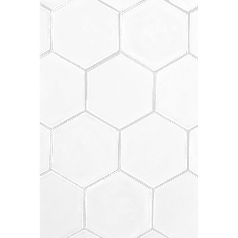 Satin Cotton Matte Hexagon 5 Ceramic Tile 5