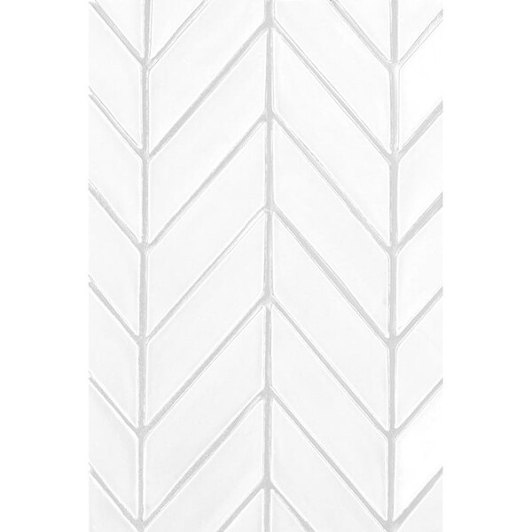 Satin cotton matte chevron ceramic tile subtle V pattern soft neutral surface by Country Floors