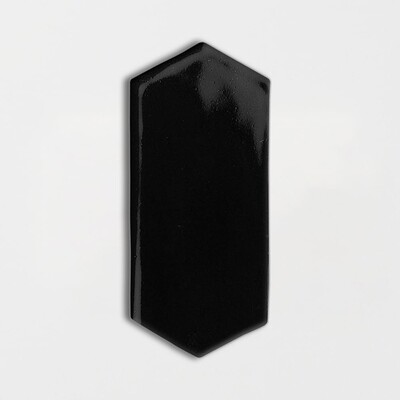 Black Glossy Picket Ceramic Tile 3x6