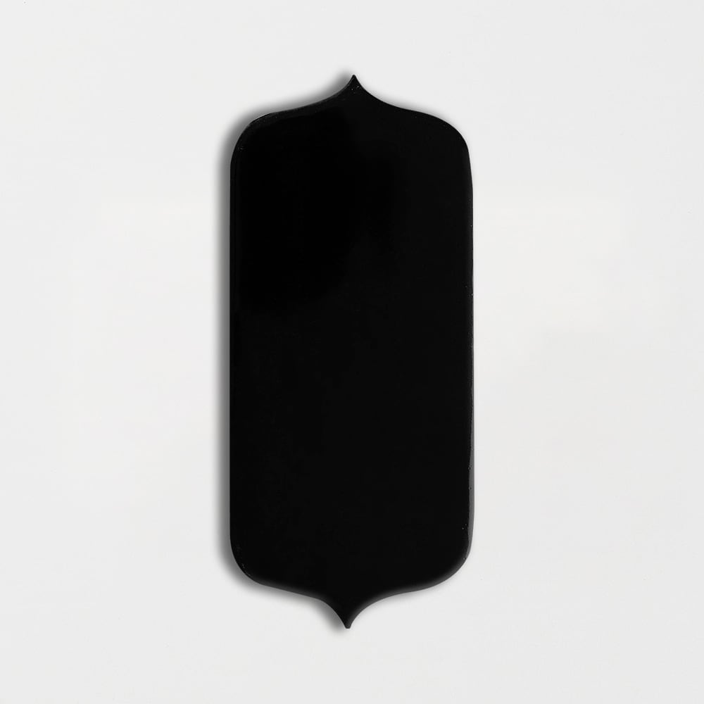 Black Glossy Tear Field Ceramic Tile 3 5/8x8