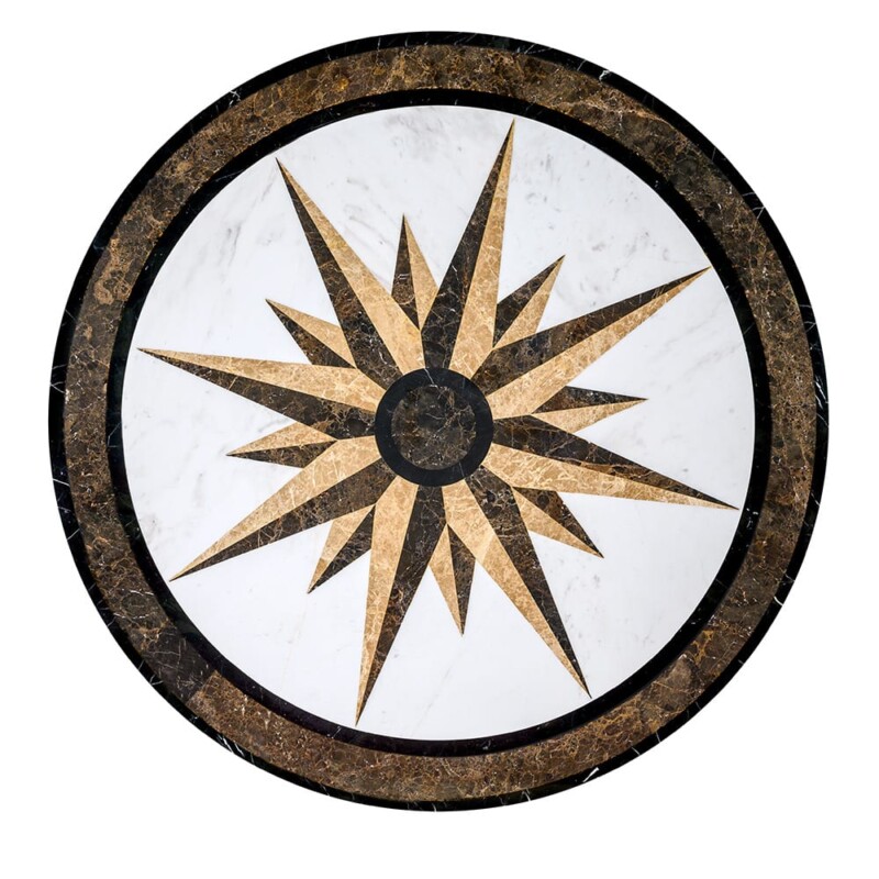 Campass Multi Finish Round Marble Medallion 36” Radius 36x36