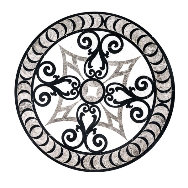 Galicia Multi Finish Round Marble Medallions 48×48 Image