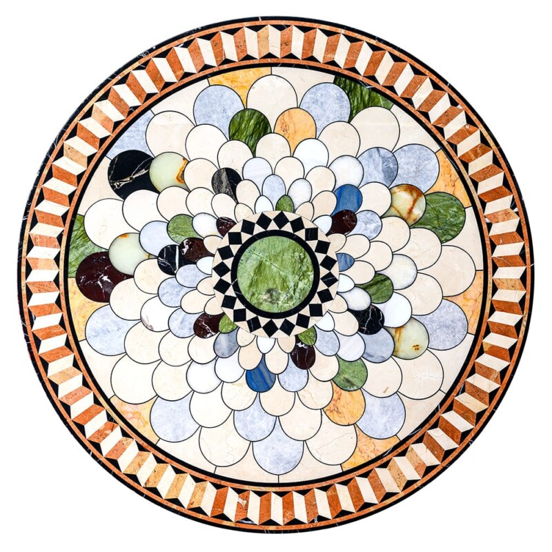 Symphony Blend Multi Finish Round Marble Medallion 48