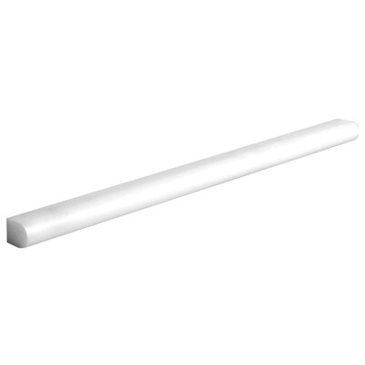 Thassos White Polished Pencil Liner Marble Moldings 1/2x12