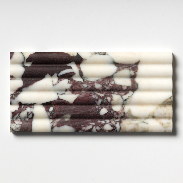 Calacatta viola honed flute trim marble accent tile decorative linear texture by Country Floors