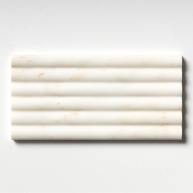 Calacatta Amber Honed Flute Trim Marble Accent Tiles 6x12