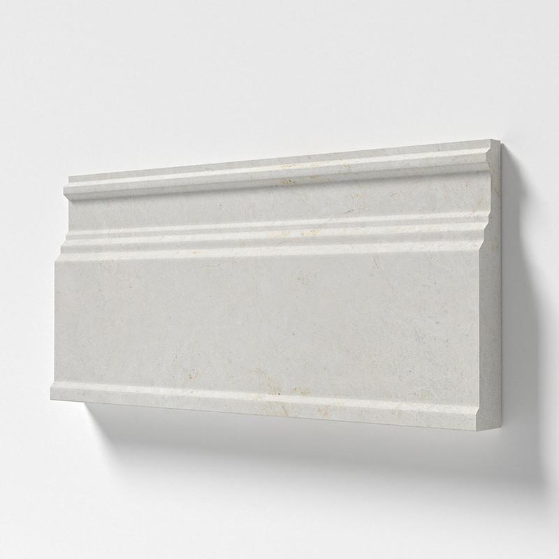Vanilla Honed Modern Base Marble Moldings 5 1/16x12