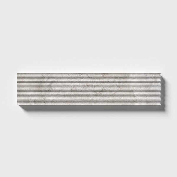 Silver Shadow Honed Thin Fluted Marble Tile 4×18 Image