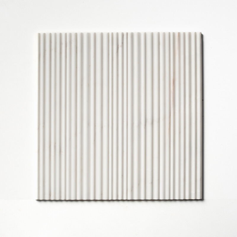 Calacatta Amber Honed Thin Fluted Marble Accent Tiles 18x18