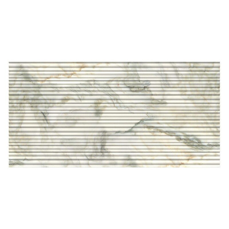 Calacatta Renaissance Honed Thin Fluted Marble Accent Tiles 18x36