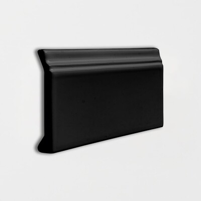 Black Glossy Base Trim Ceramic Moldings 4 3/16×6 Image