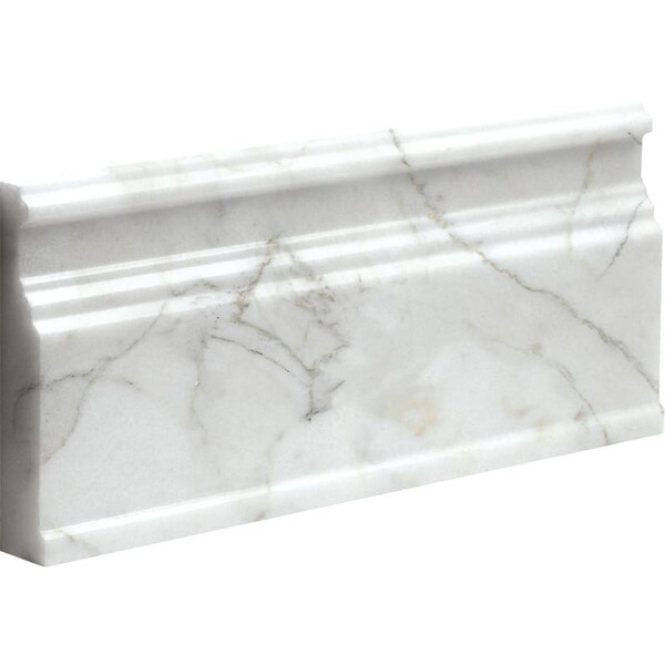 Calacatta Gold Honed Base Marble Moldings 5 1/16×12 Image