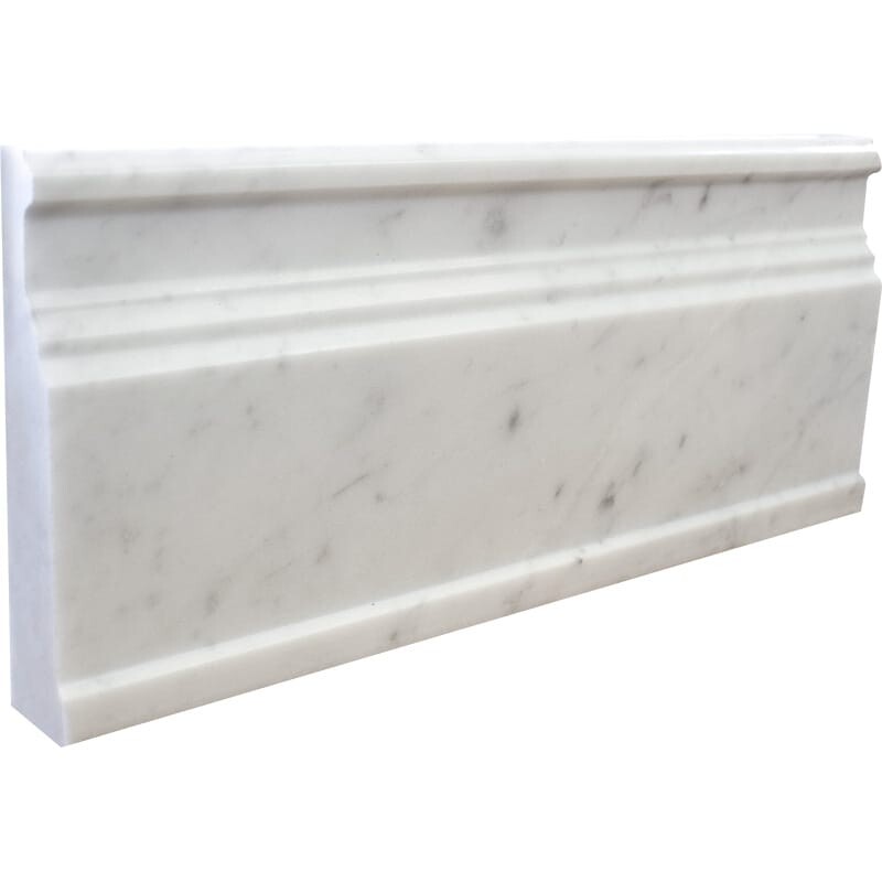 White Carrara Extra Polished Marble Moldings 5x12