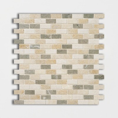 Lizola Honed 5/8×1 1/2 Limestone Mosaic 12×12 Image