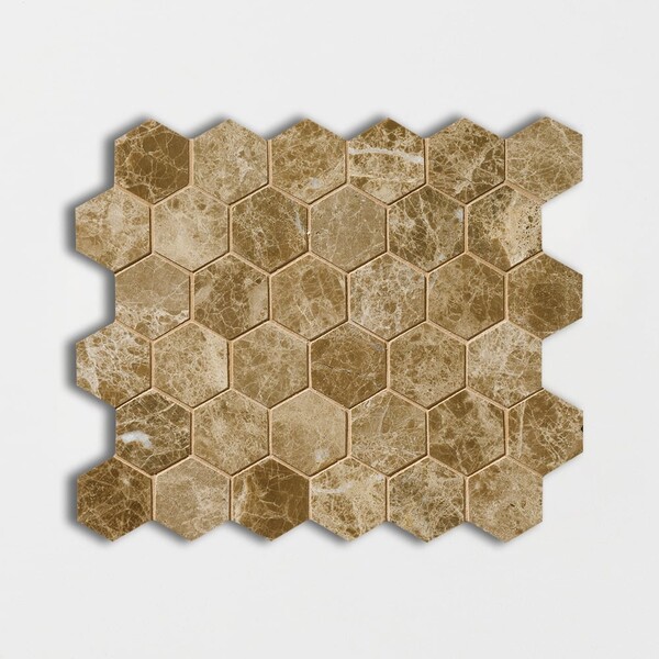 Paradise Polished Hexagon Marble Mosaic 10 3/8×12 Image