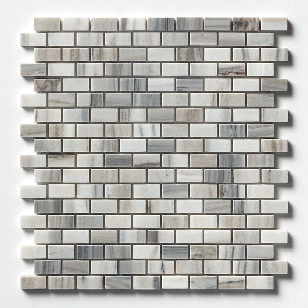 Mosaico de mármol Verona pulido de 5/8×1 1/4, imagen de 12×12