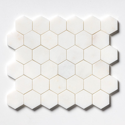 Afyon Sugar Polished Hexagon Marble Mosaic 10 3/8x12