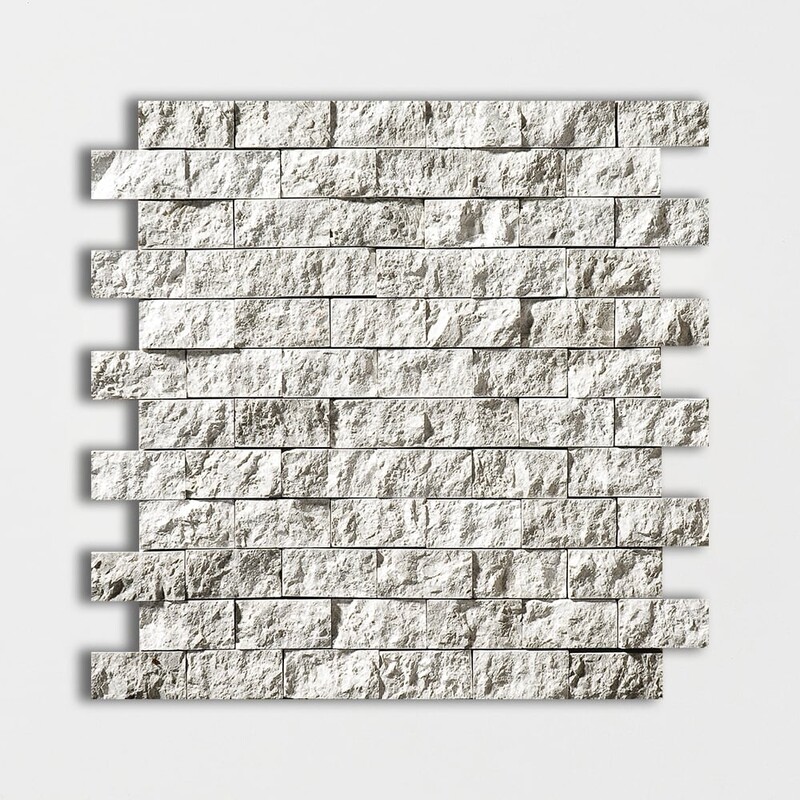 Décorations murales Silver Shadow, mosaïques en marbre 1x2, 12x12