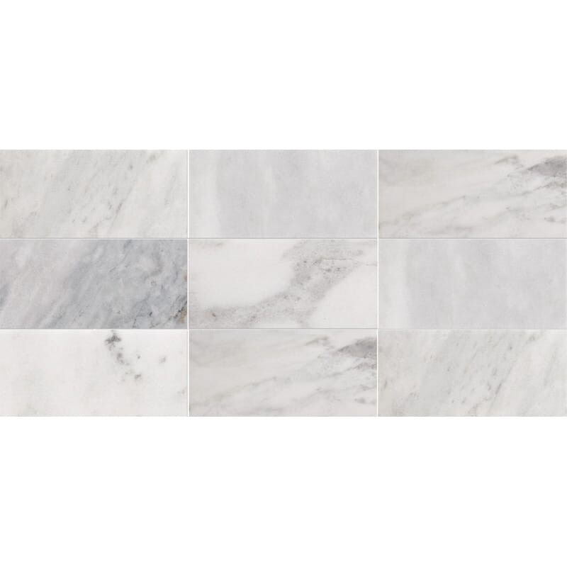 Avenza Honed Subway On Mesh Marble Mosaic 8 1/2×16 3/4 Image