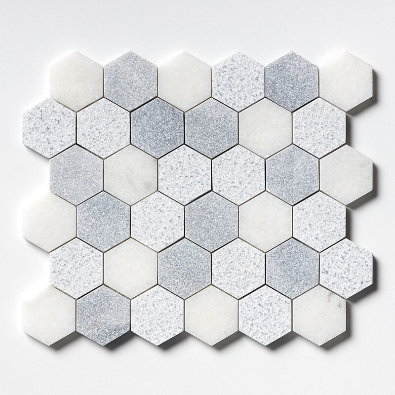 Allure&glacier Textured Hexagon Marble Mosaic 10 3/8x12