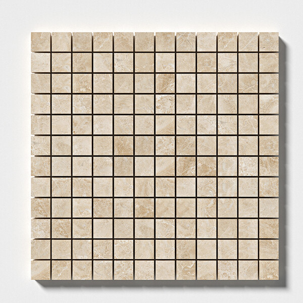 Mosaïque de marbre poli cappuccino 1×1, image 12×12