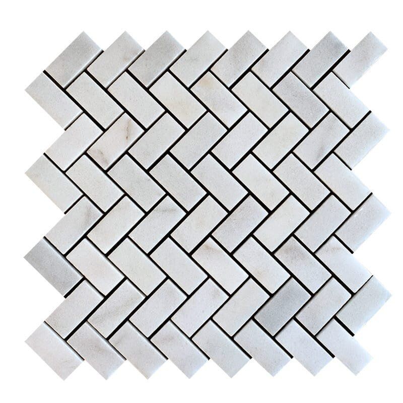 Avalon Polished Herringbone 1x2 Marble Mosaic 11x11