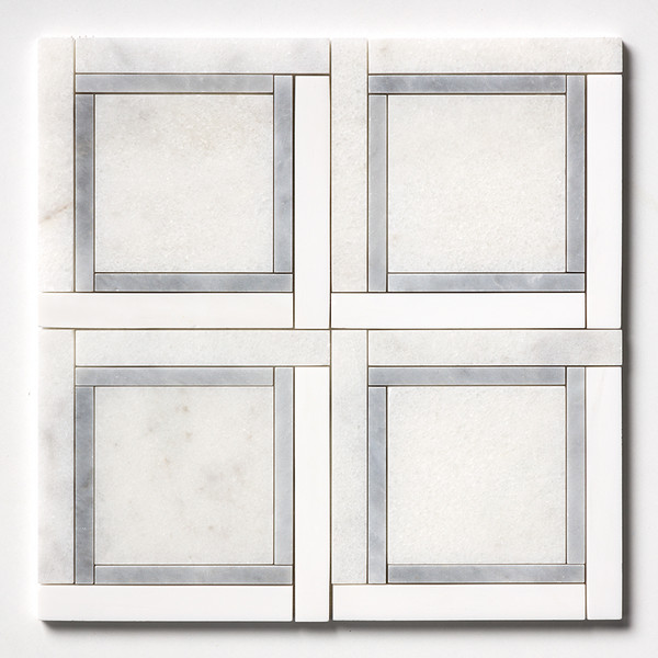 Gletscher, Schneeweiß, Allure Multi Finish Cambridge Marmormosaik 12 7/8×12 7/8 Bild