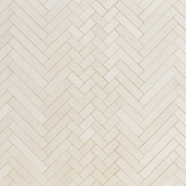 Champagne Honed Mixed Herringbone Marble Mosaic 16 5/6×12 1/16 Image