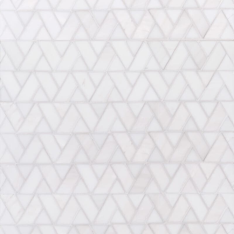 Snow White Multi Finish Monte Marble Mosaic 12 3/8x12 3/8