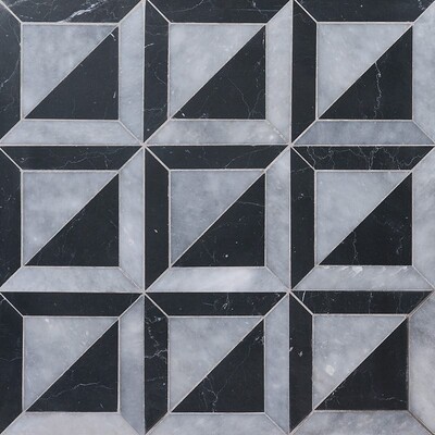 Allure, Black Multi Finish York Marble Mosaic 11 15/16x11 15/16