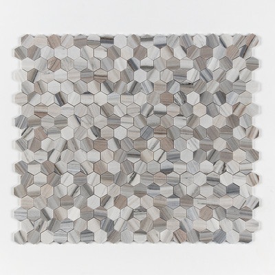 Skyline Honed Hexagon Marble Mosaic 10 3/8×12 Image