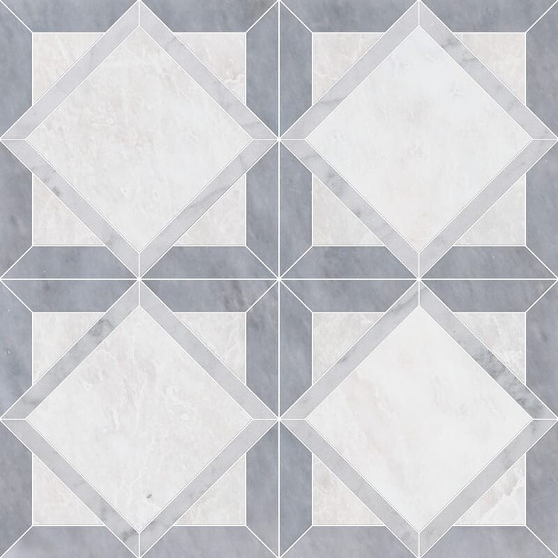 Iceberg, Avenza, Allure Multi Finish Kent Marble Mosaic 13 9/16x13 9/16
