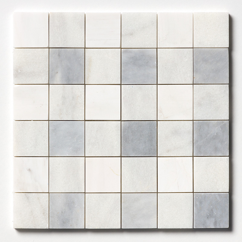 Allure Light, Snow White, Glacier Honed 2x2 Marble Mosaics 12x12