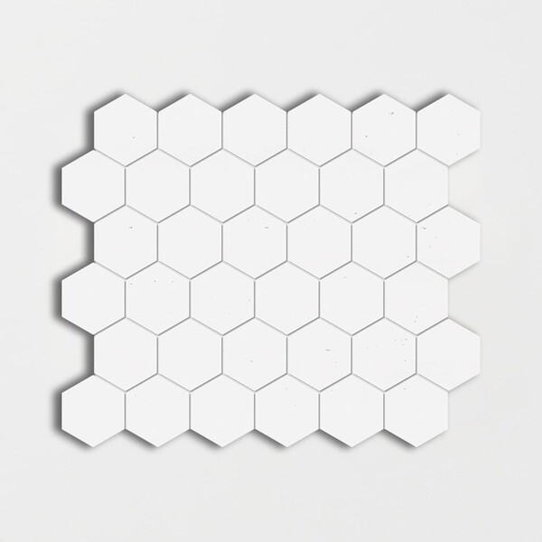 Thassos, Thassos White Honed Hexagon Marble Mosaic 10 3/8×12 Image