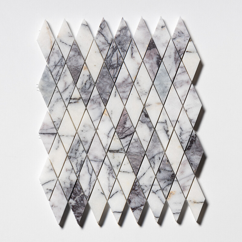 Lilac Honed Rhomboid Marble Mosaics 12x12