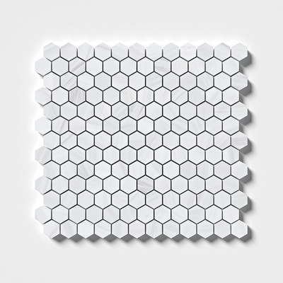 Bianco Dolomiti Classic Honed Hexagon Marble Mosaic 11 5/8x12 3/8