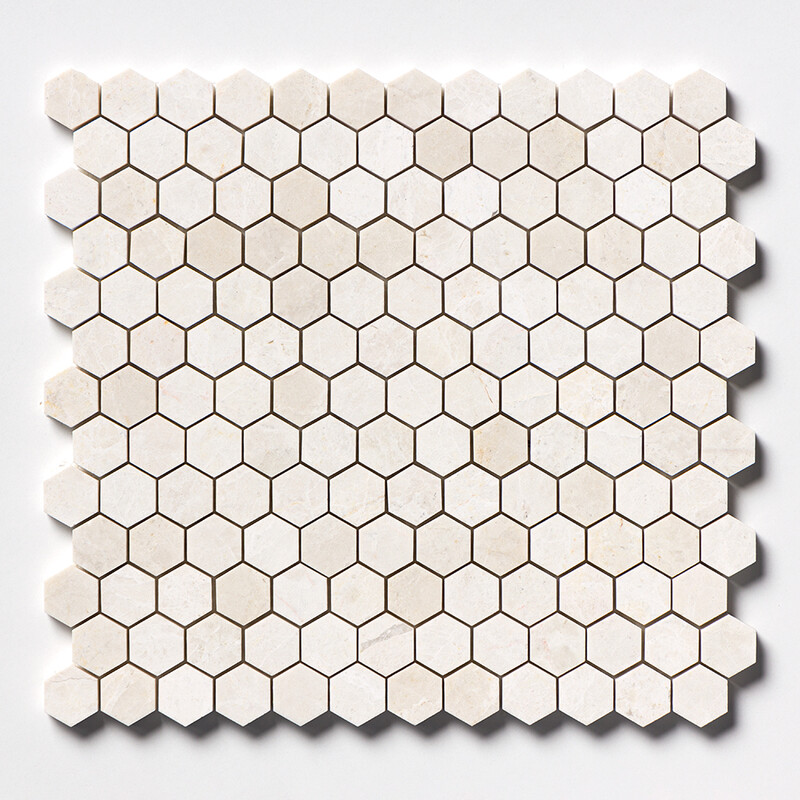 Vanilla Honed Hexagon Marble Mosaic 11 5/8x12 3/8