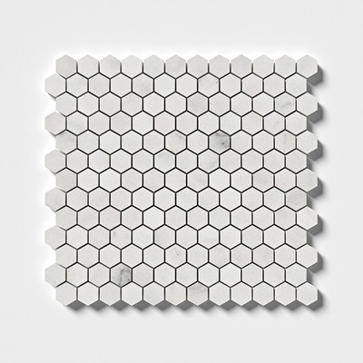 Glacier Honed Hexagon Marble Mosaic 11 5/8x12 3/8