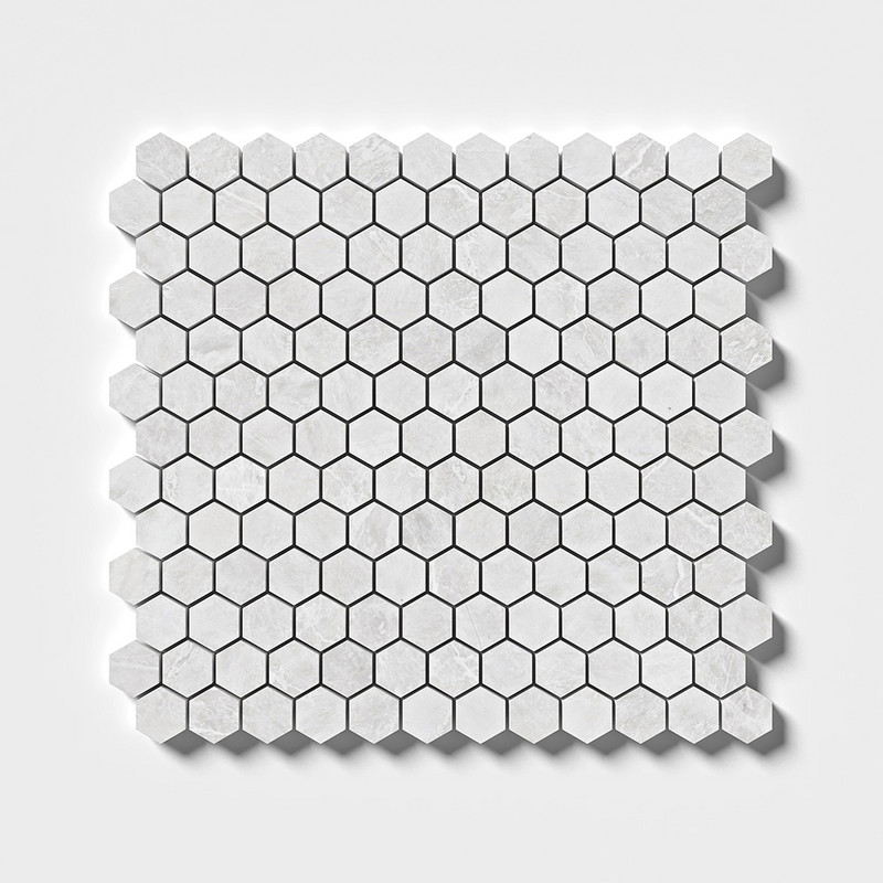Iceberg Honed Hexagon Marble Mosaic 11 5/8x12 3/8