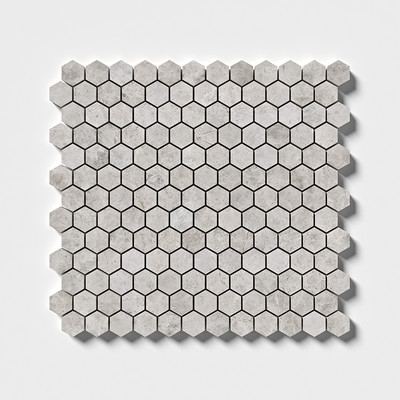 Silver Shadow Honed Hexagon Marble Mosaic 11 5/8x12 3/8