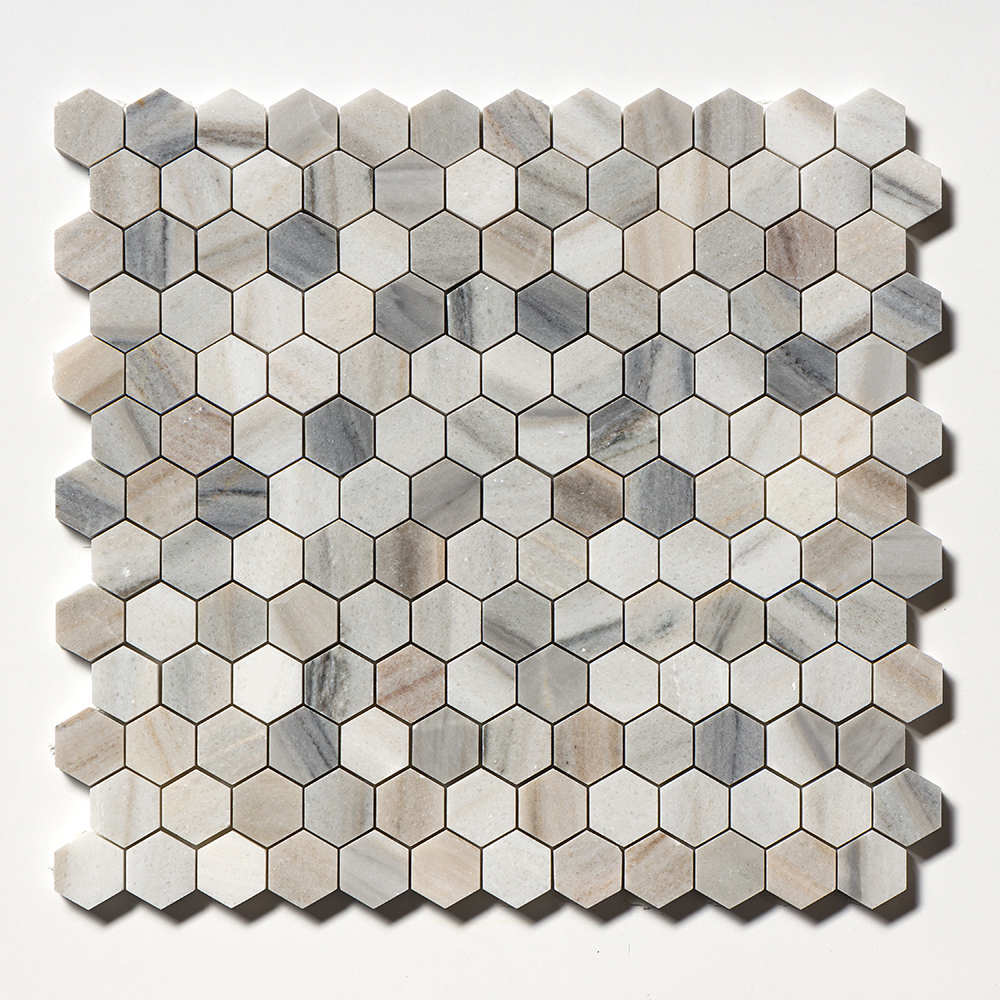 Skyline Honed Hexagon Marble Mosaic 11 5/8x12 3/8