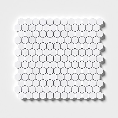 Snow White Honed Hexagon Marble Mosaic 11 5/8x12 3/8
