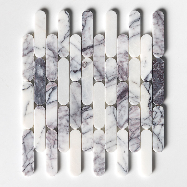 Lilac Honed Pill Marble Mosaic 12×12 Image