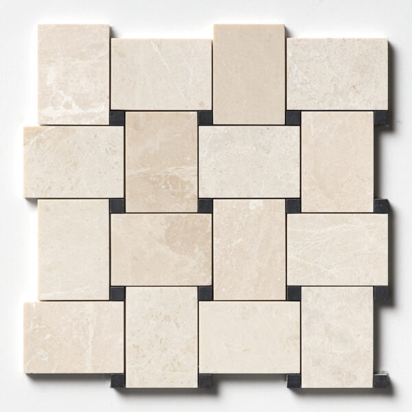 Black, Delano Honed Pinwheel Marble Mosaic 10 7/16×10 7/16 Image